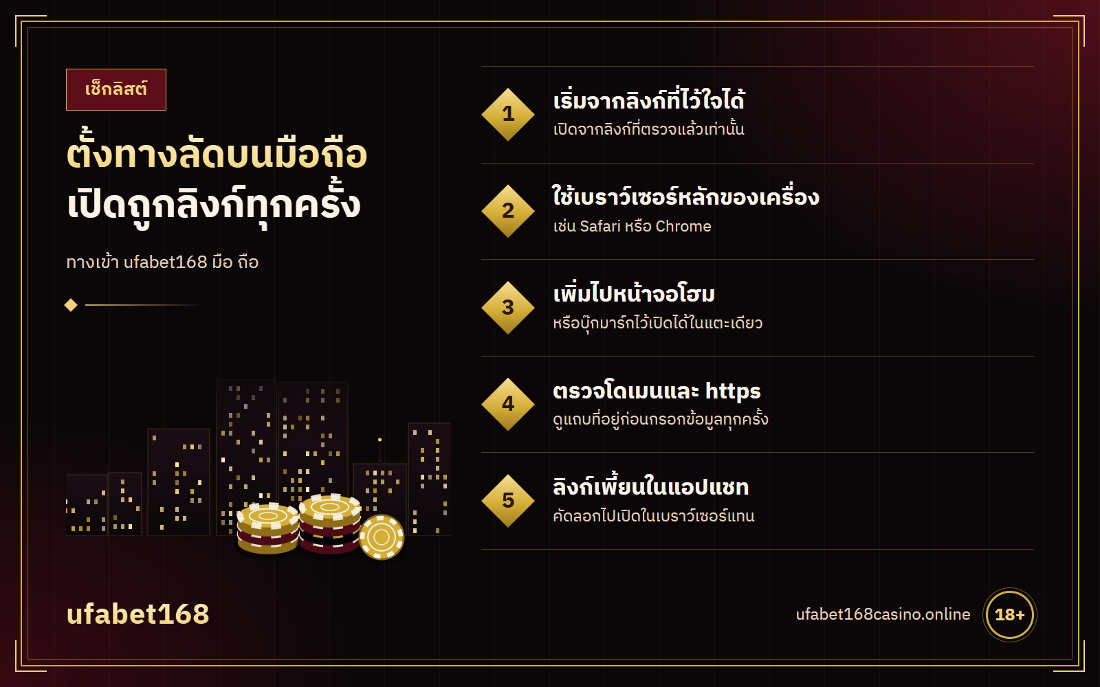 ทางเข้า ufabet168 มือ ถือ เช็กลิสต์ตั้งทางลัด 5 ขั้นตอน เปิดเว็บ แชร์หรือเมนู เพิ่มไปหน้าจอโฮม ตั้งชื่อ ทดสอบแตะ